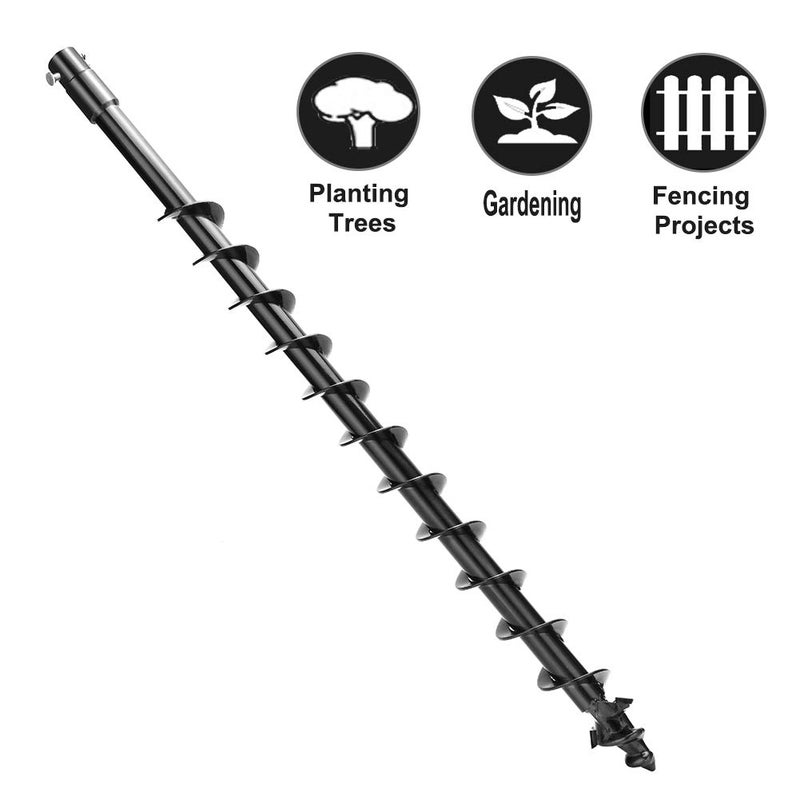 APLMAN Earth Auger Drill Bit,7/8" Shaft & 31â€ Length Augers for Gasoline Earth and Ice Auger Power Heads (2 Inch, Black Post Hole Digger) - Image 3